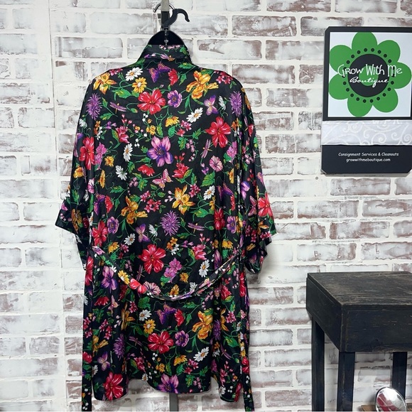 Victoria's Secret Floral Robe - Black and Multicolor - Picture 3 of 6